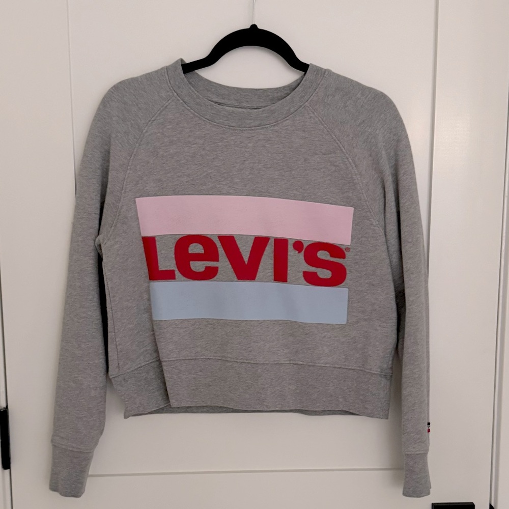 Levi’s Grey Cropped Crewneck Sweatshirt